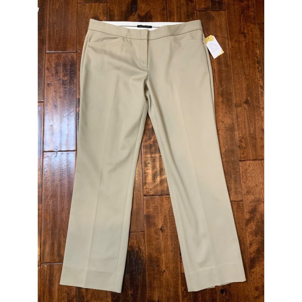 Elie Tahari Tan Straight Leg Khaki Dress Pants, Size 14
